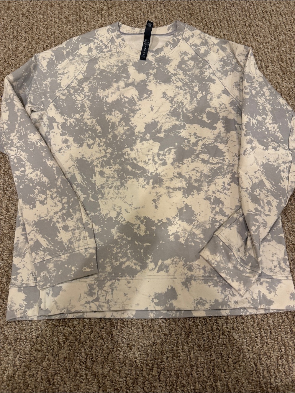 lululemon athletica Neutral Tie-Dye Crewneck Sweatshirt - Cream & Light Gray